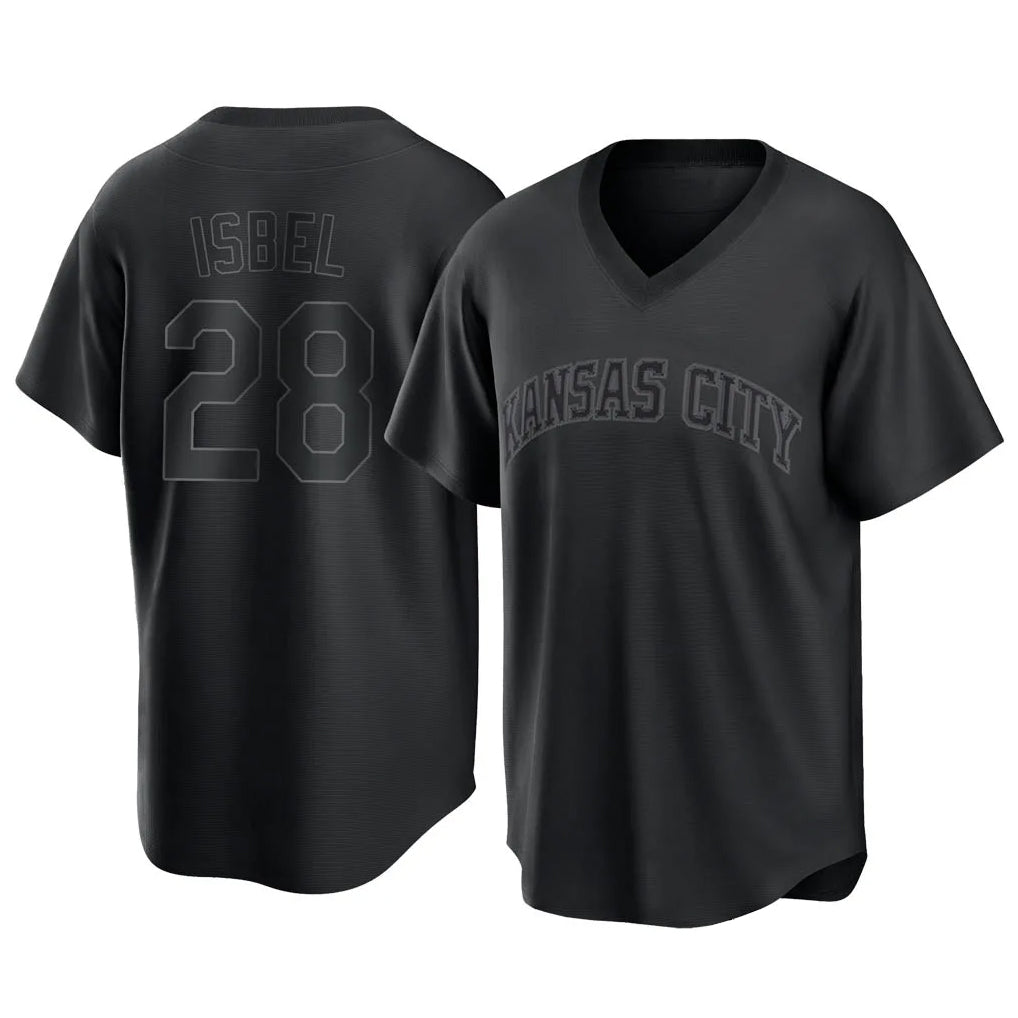 Davalo KC.Royals #28 Kyle Isbel Player Black Fashion Game Stitched Jerseys