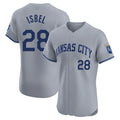 Davalo KC.Royals #28 Kyle Isbel Player Gray Limited Elite Home Stitched Jerseys