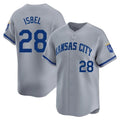 Davalo KC.Royals #28 Kyle Isbel Player Gray Limited Home Stitched Jerseys