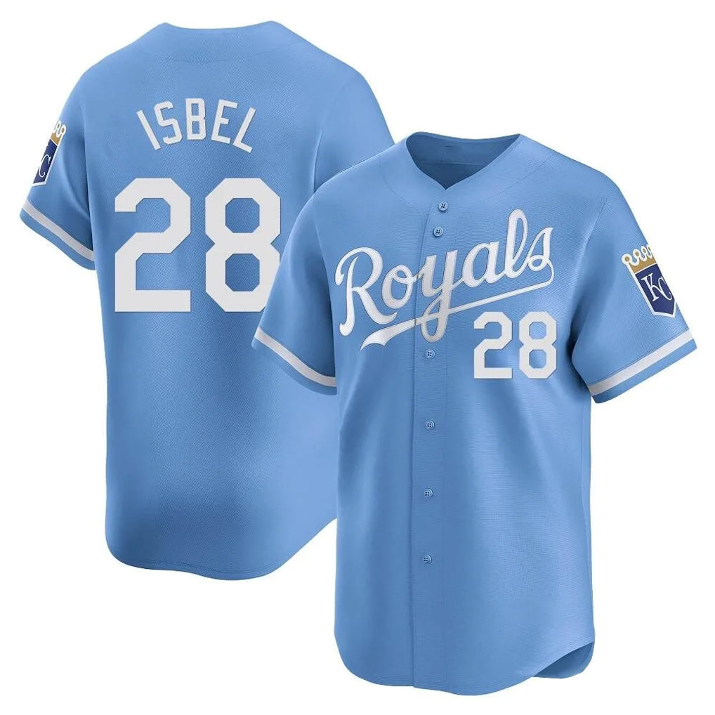 Davalo KC.Royals #28 Kyle Isbel Player Light Blue Alt Limited Home Stitched Jerseys