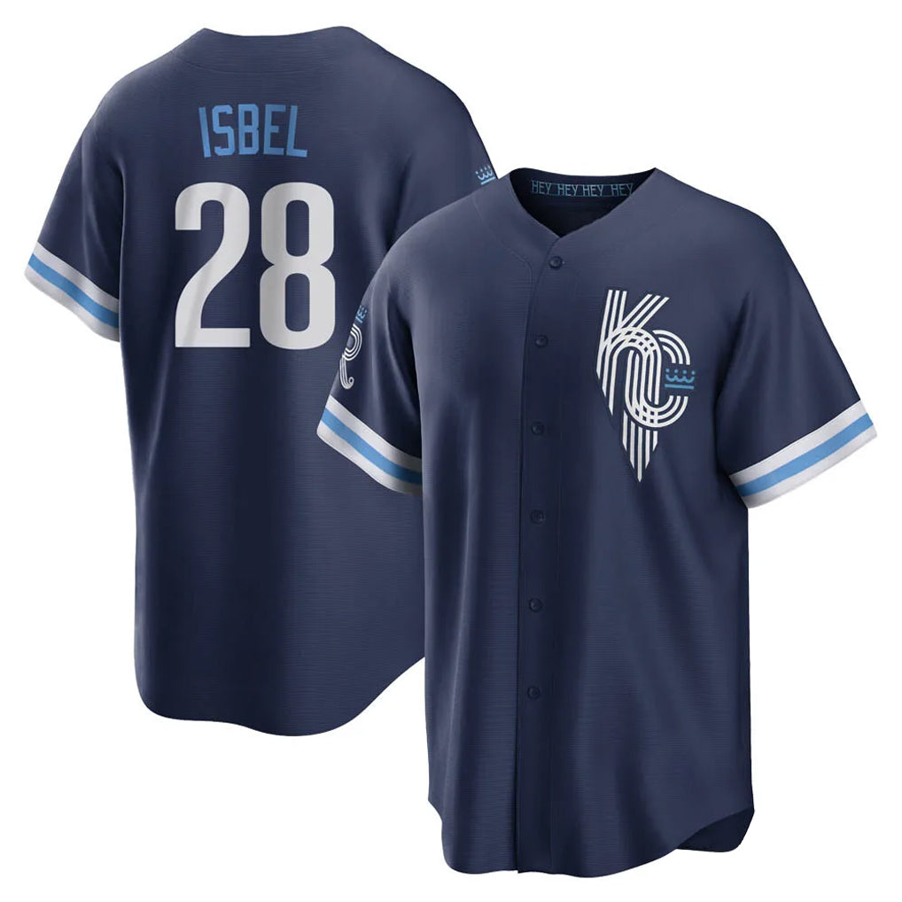 Davalo KC.Royals #28 Kyle Isbel Player Navy City Connect Home Game Stitched Jerseys