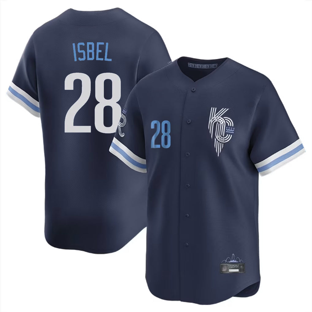Davalo KC.Royals #28 Kyle Isbel Player Navy City Connect Limited Home Stitched Jerseys