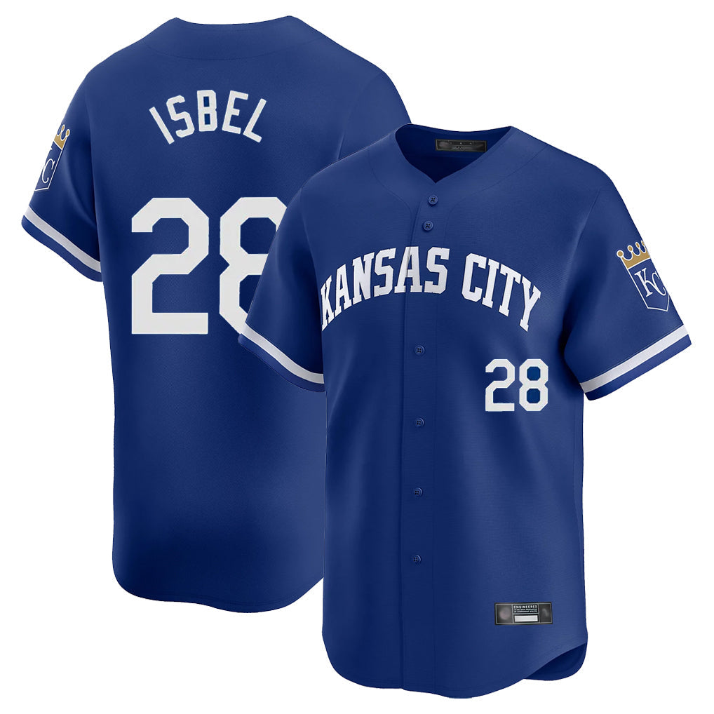 Davalo KC.Royals #28 Kyle Isbel Player Royal Limited Home Stitched Jerseys