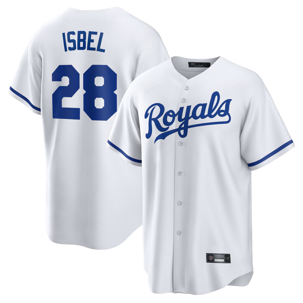Davalo KC.Royals #28 Kyle Isbel Player White Home Game Stitched Jerseys