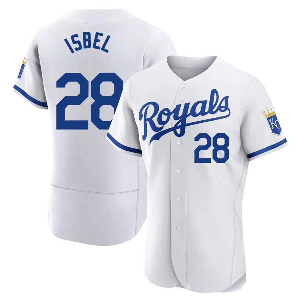 Davalo KC.Royals #28 Kyle Isbel Player White Limited Elite Home Game Stitched Jerseys