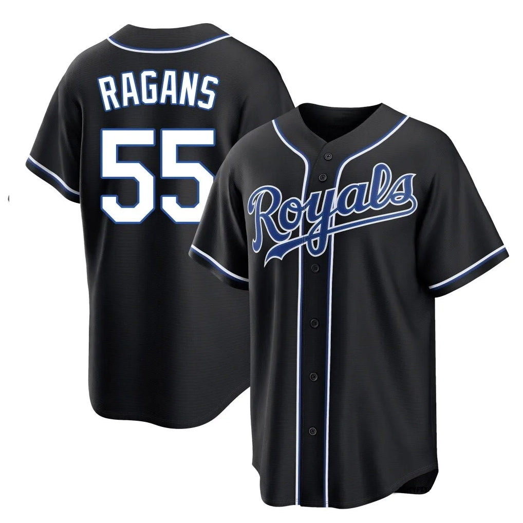 Davalo KC.Royals #55 Cole Ragans Player Black Carbon Fashion Home Game Stitched Jerseys