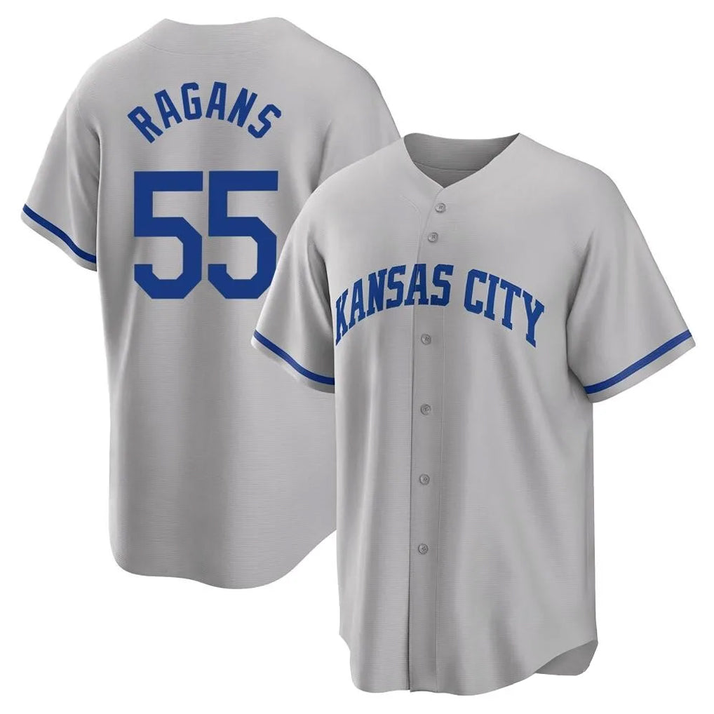 Davalo KC.Royals #55 Cole Ragans Player Gray Game Home Stitched Jerseys