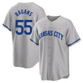 Davalo KC.Royals #55 Cole Ragans Player Gray Game Home Stitched Jerseys