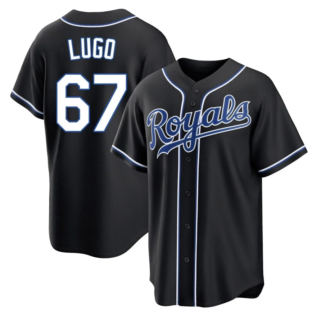 Davalo KC.Royals #67 Seth Lugo Player Black Carbon Fashion Home Game Stitched Jerseys