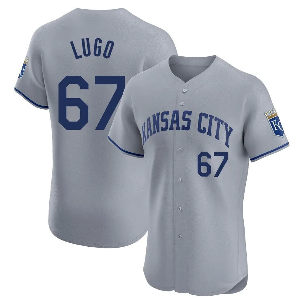 Davalo KC.Royals #67 Seth Lugo Player Gray Limited Elite Home Stitched Jerseys