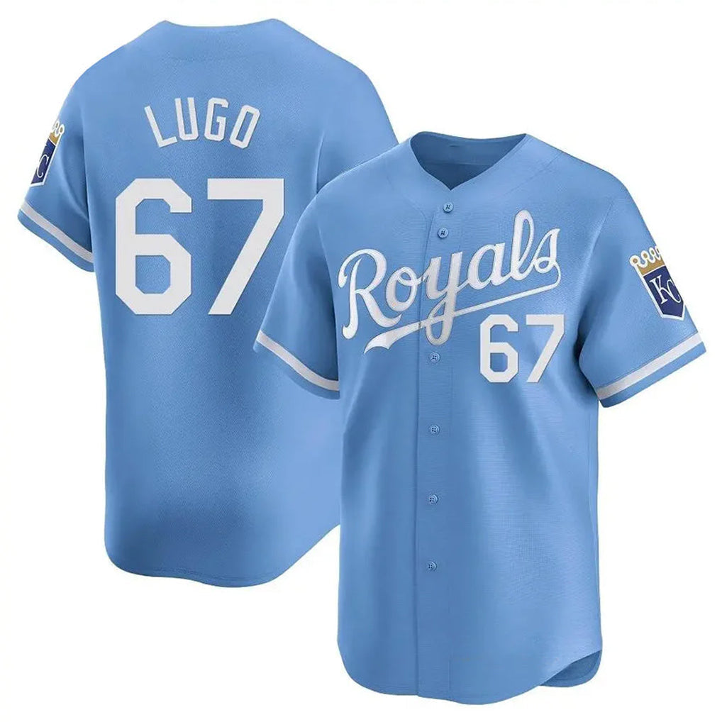 Davalo KC.Royals #67 Seth Lugo Player Light Blue Alt Limited Home Stitched Jerseys