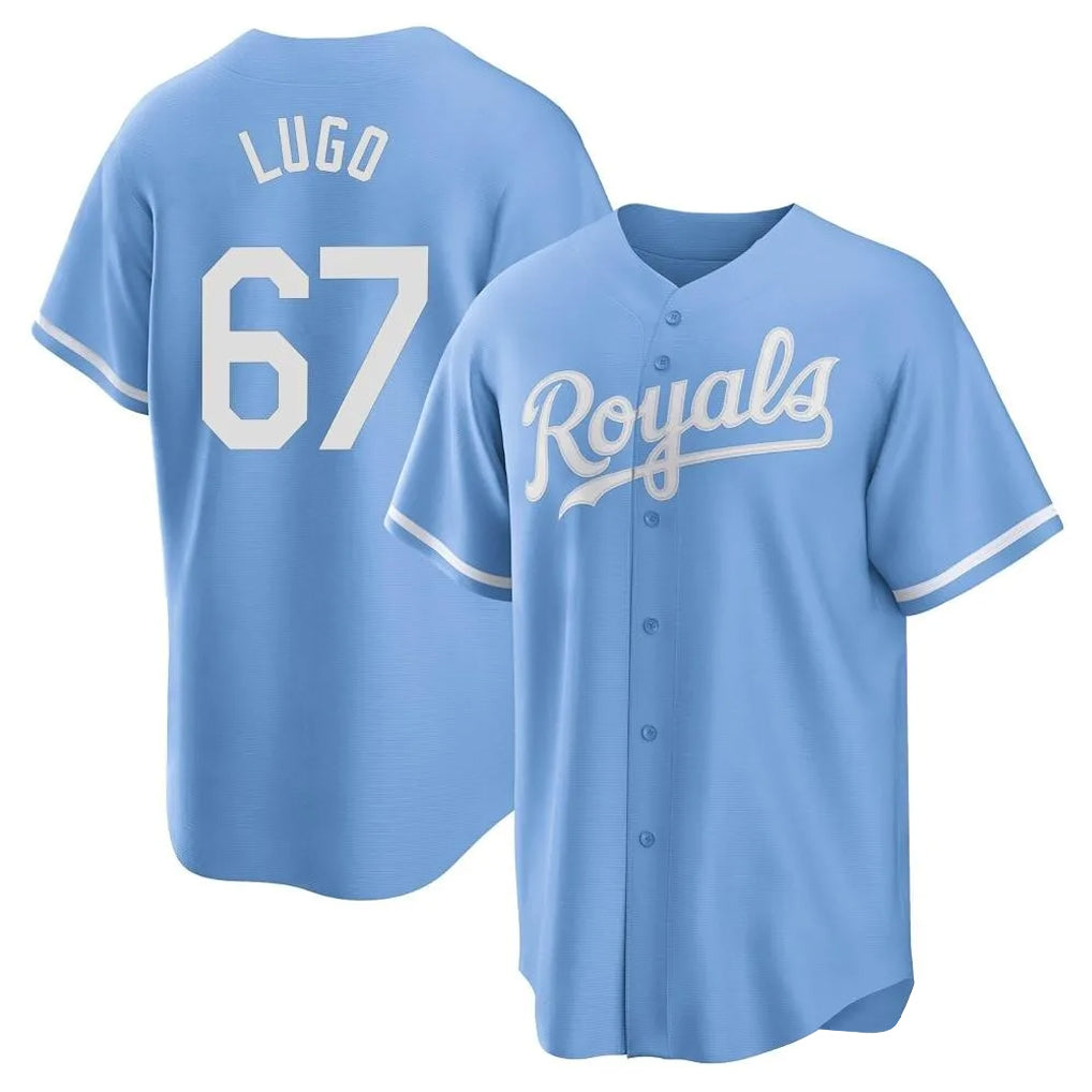 Davalo KC.Royals #67 Seth Lugo Player Light Blue Home Game Stitched Jerseys