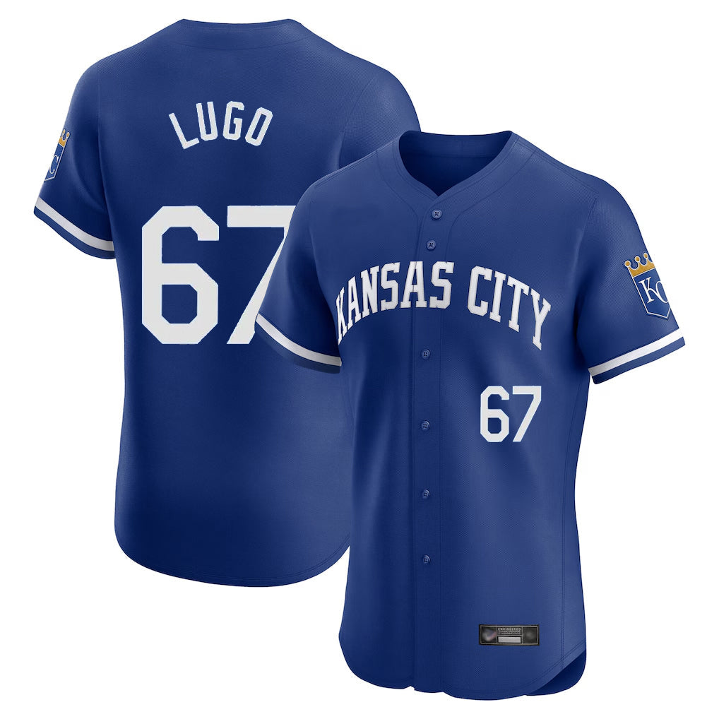 Davalo KC.Royals #67 Seth Lugo Player Royal Limited Elite Home Game Stitched Jerseys