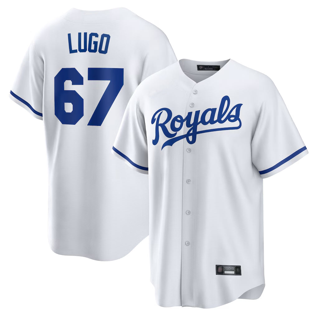 Davalo KC.Royals #67 Seth Lugo Player White Home Game Stitched Jerseys
