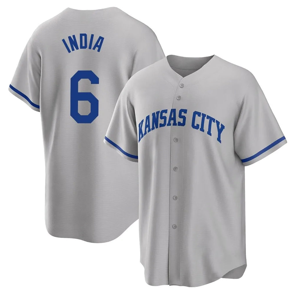 Davalo KC.Royals #6 Jonathan India Player Gray Game Home Stitched Jerseys