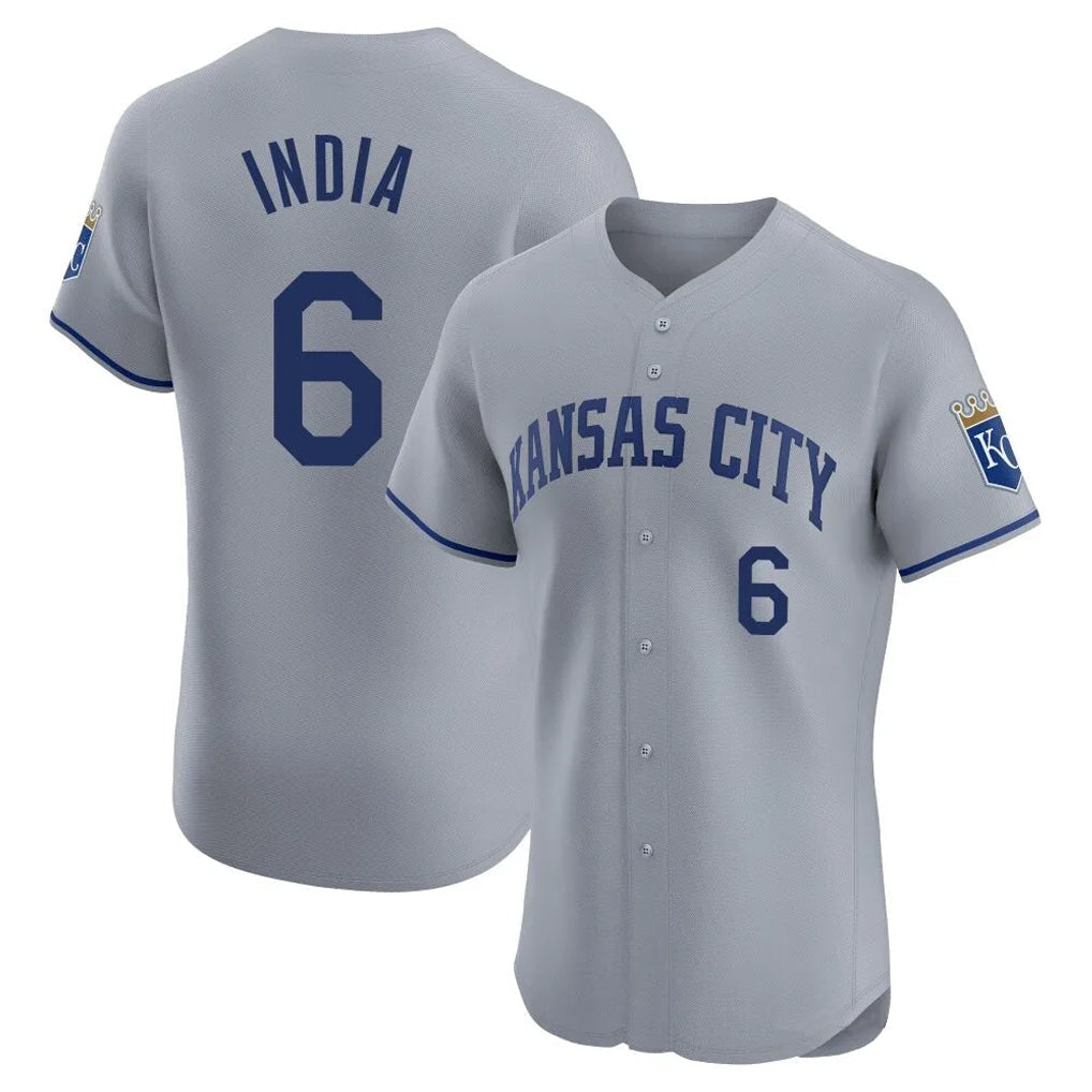 Davalo KC.Royals #6 Jonathan India Player Gray Limited Elite Home Stitched Jerseys