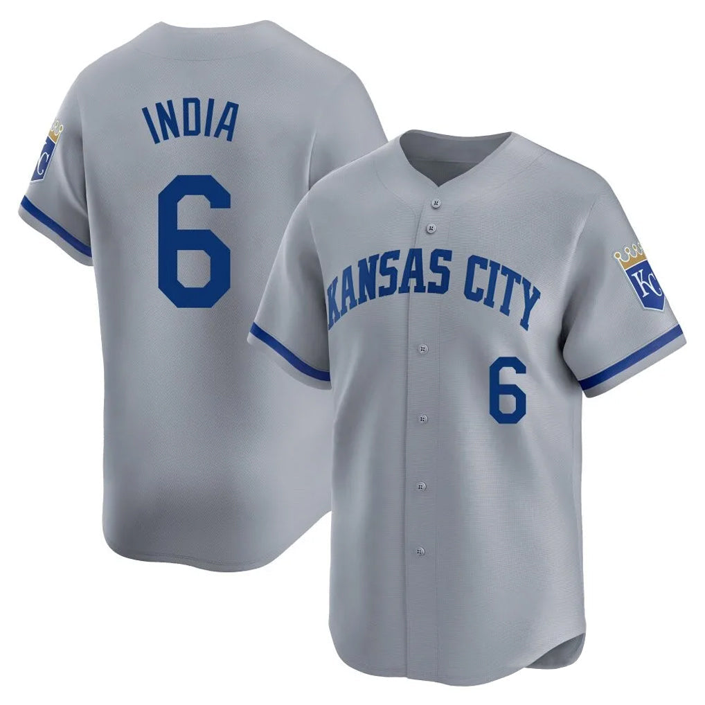 Davalo KC.Royals #6 Jonathan India Player Gray Limited Home Stitched Jerseys