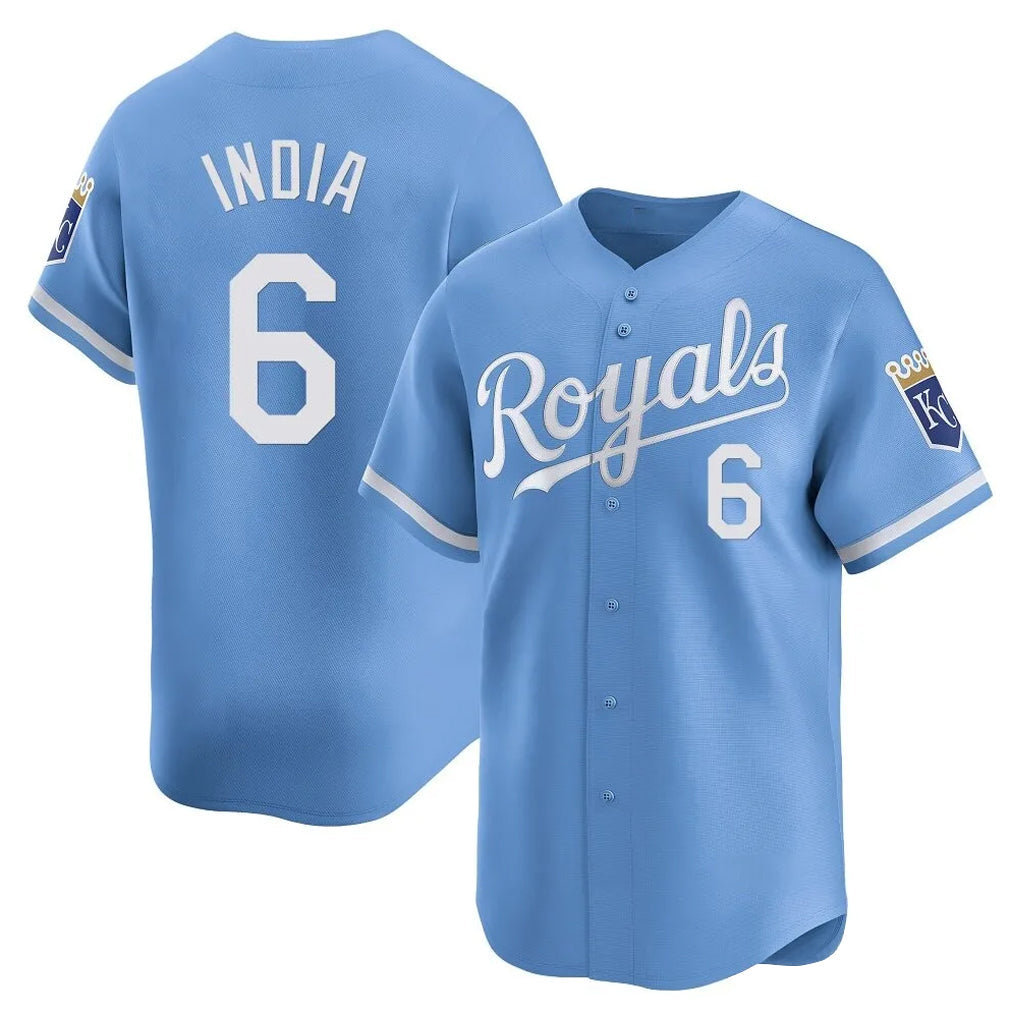 Davalo KC.Royals #6 Jonathan India Player Light Blue Alt Limited Home Stitched Jerseys