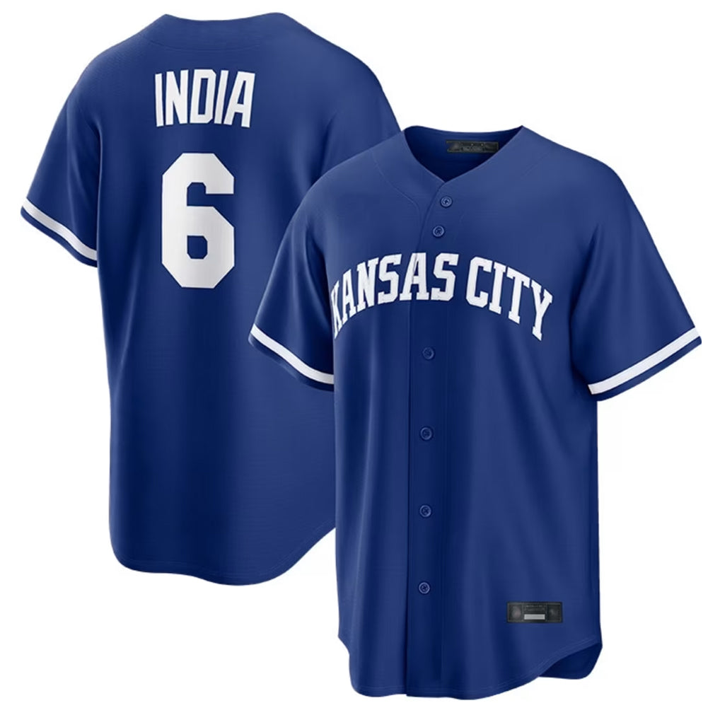 Davalo KC.Royals #6 Jonathan India Player Royal Game Home Stitched Jerseys