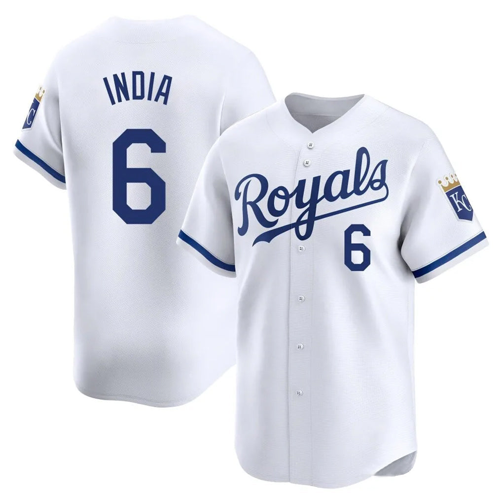 Davalo KC.Royals #6 Jonathan India Player White Alt Limited Home Stitched Jerseys