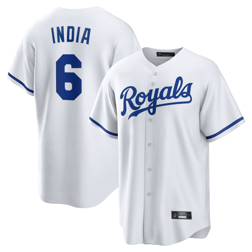 Davalo KC.Royals #6 Jonathan India Player White Home Game Stitched Jerseys