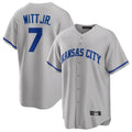 Davalo KC.Royals #7 Bobby Witt Jr. Player Gray Game Home Stitched Jerseys