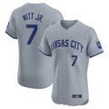 Davalo KC.Royals #7 Bobby Witt Jr. Player Gray Limited Elite Home Stitched Jerseys