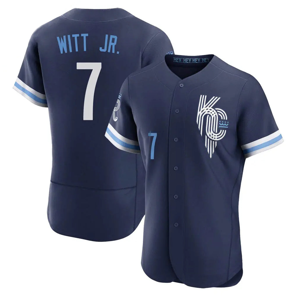 Davalo KC.Royals #7 Bobby Witt Jr. Player Navy City Connect Limited Elite Home Stitched Jerseys