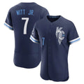 Davalo KC.Royals #7 Bobby Witt Jr. Player Navy City Connect Limited Elite Home Stitched Jerseys