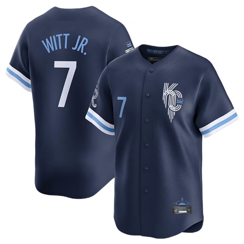 Davalo KC.Royals #7 Bobby Witt Jr. Player Navy City Connect Limited Home Stitched Jerseys