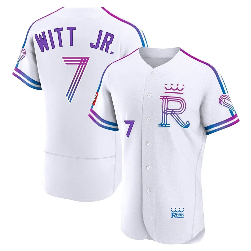 Davalo KC.Royals #7 Bobby Witt Jr. Player White 2026 City Connect Limited Elite Home Stitched Jerseys