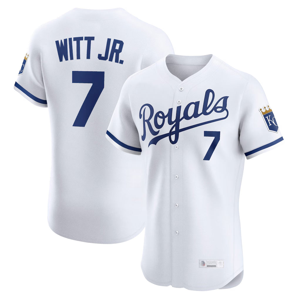 Davalo KC.Royals #7 Bobby Witt Jr. Player White Alt Limited Elite Home Stitched Jerseys
