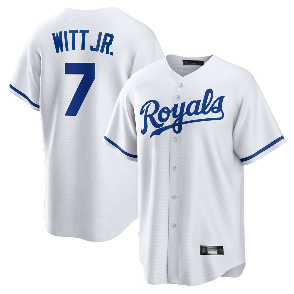 Davalo KC.Royals #7 Bobby Witt Jr. Player White Home Game Stitched Jerseys
