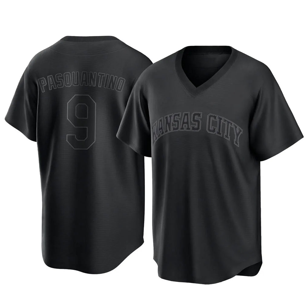 Davalo KC.Royals #9 Vinnie Pasquantino Player Black Fashion Game Stitched Jerseys