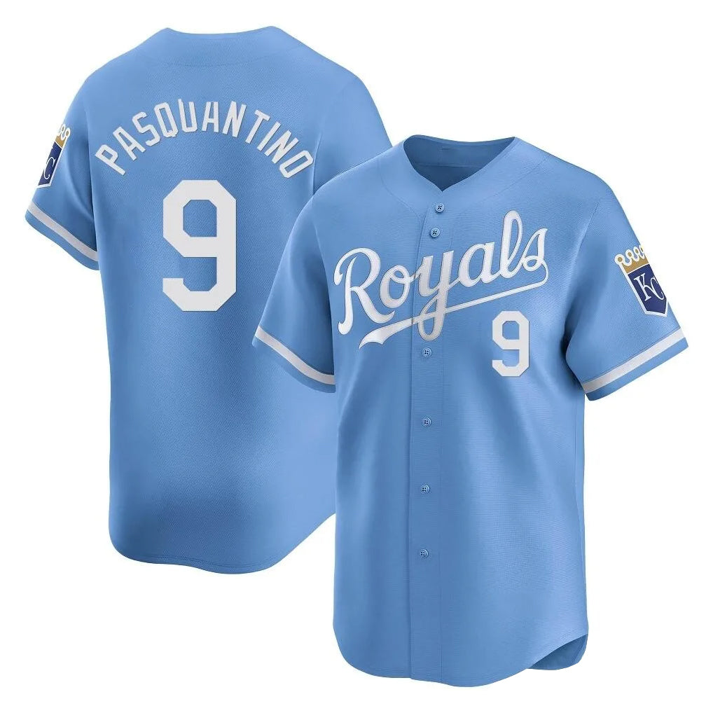 Davalo KC.Royals #9 Vinnie Pasquantino Player Light Blue Alt Limited Home Stitched Jerseys