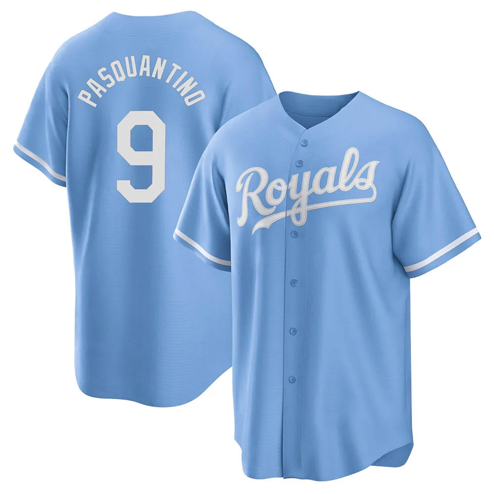 Davalo KC.Royals #9 Vinnie Pasquantino Player Light Blue Home Game Stitched Jerseys