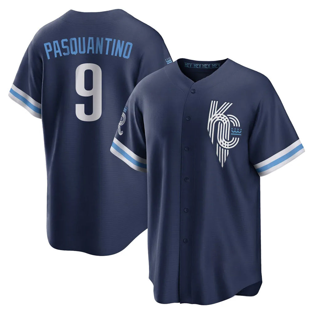Davalo KC.Royals #9 Vinnie Pasquantino Player Navy City Connect Home Game Stitched Jerseys