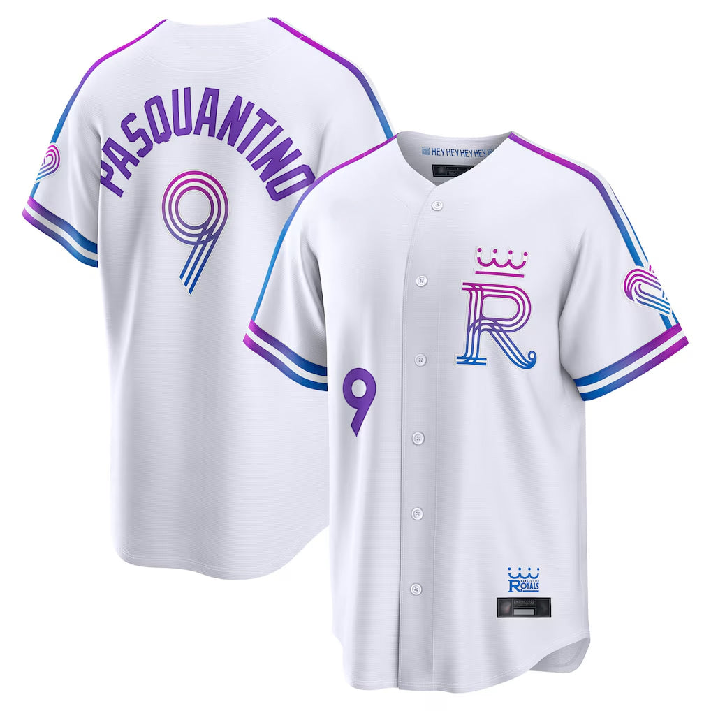 Davalo KC.Royals #9 Vinnie Pasquantino Player White 2026 City Connect Limited Home Stitched Jerseys