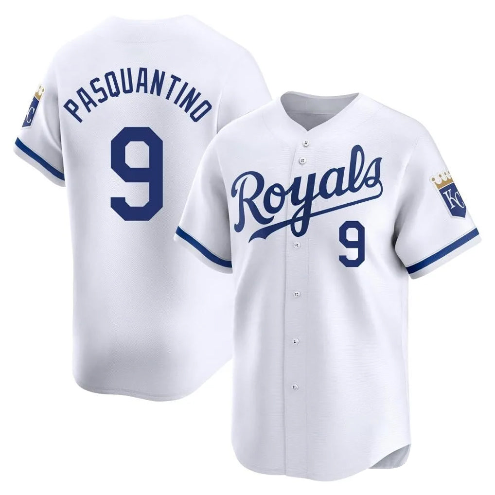 Davalo KC.Royals #9 Vinnie Pasquantino Player White Alt Limited Home Stitched Jerseys