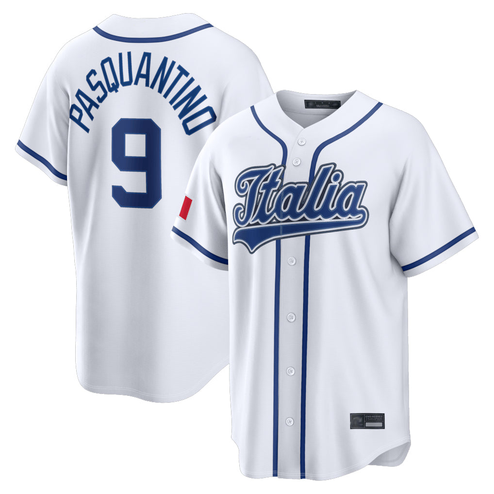Davalo KC.Royals #9 Vinnie Pasquantino Player White Italy 2026 WBC Classic Home Stitched Jerseys