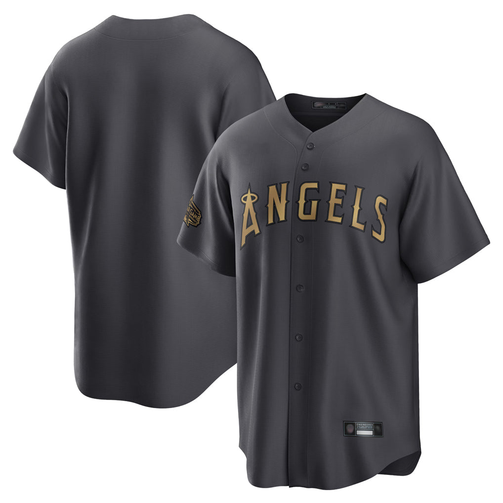 Davalo LA.Angels Charcoal Game All-Star Blank Player Stitched Jerseys