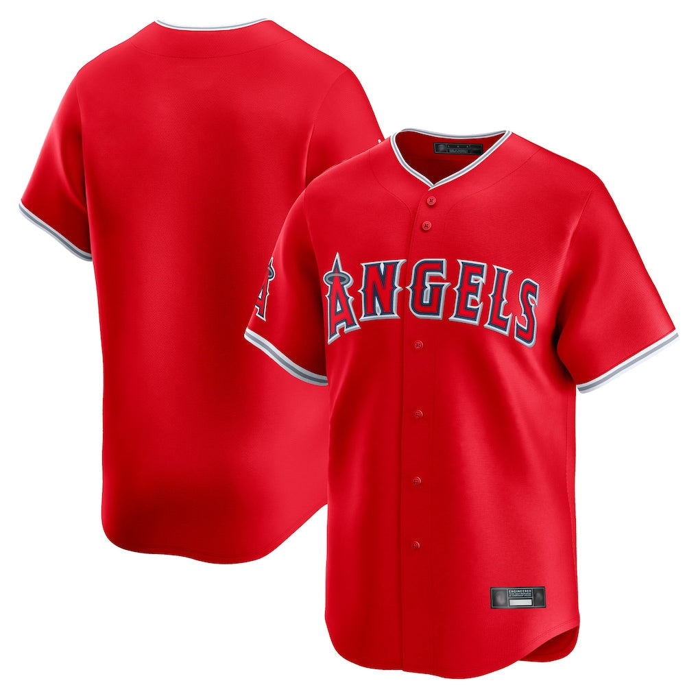 Davalo LA.Angels Red Home Limited Blank Player Stitched Jerseys