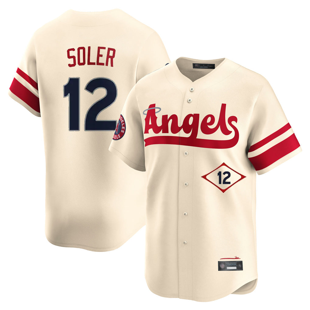 Davalo LA.Angels #12 Jorge Soler Player Cream City Connect Limited Home Stitched Jerseys