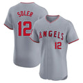 Davalo LA.Angels #12 Jorge Soler Player Gray Home Limited Elite Stitched Jerseys