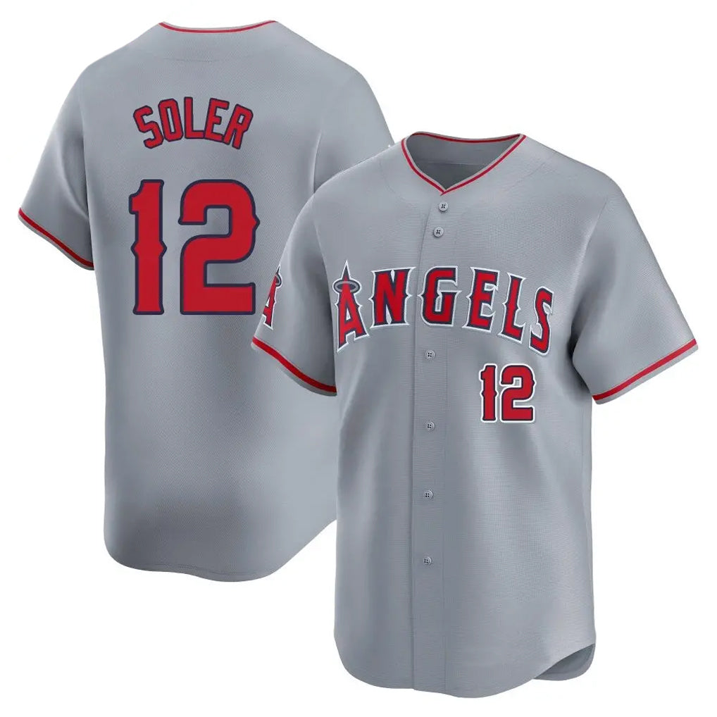 Davalo LA.Angels #12 Jorge Soler Player Gray Home Limited Stitched Jerseys