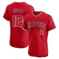 Davalo LA.Angels #12 Jorge Soler Player Red Home Limited Elite Stitched Jerseys