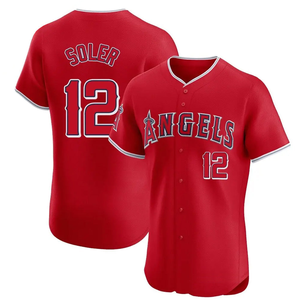 Davalo LA.Angels #12 Jorge Soler Player Red Home Limited Elite Stitched Jerseys