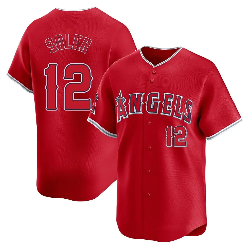 Davalo LA.Angels #12 Jorge Soler Player Red Home Limited Stitched Jerseys