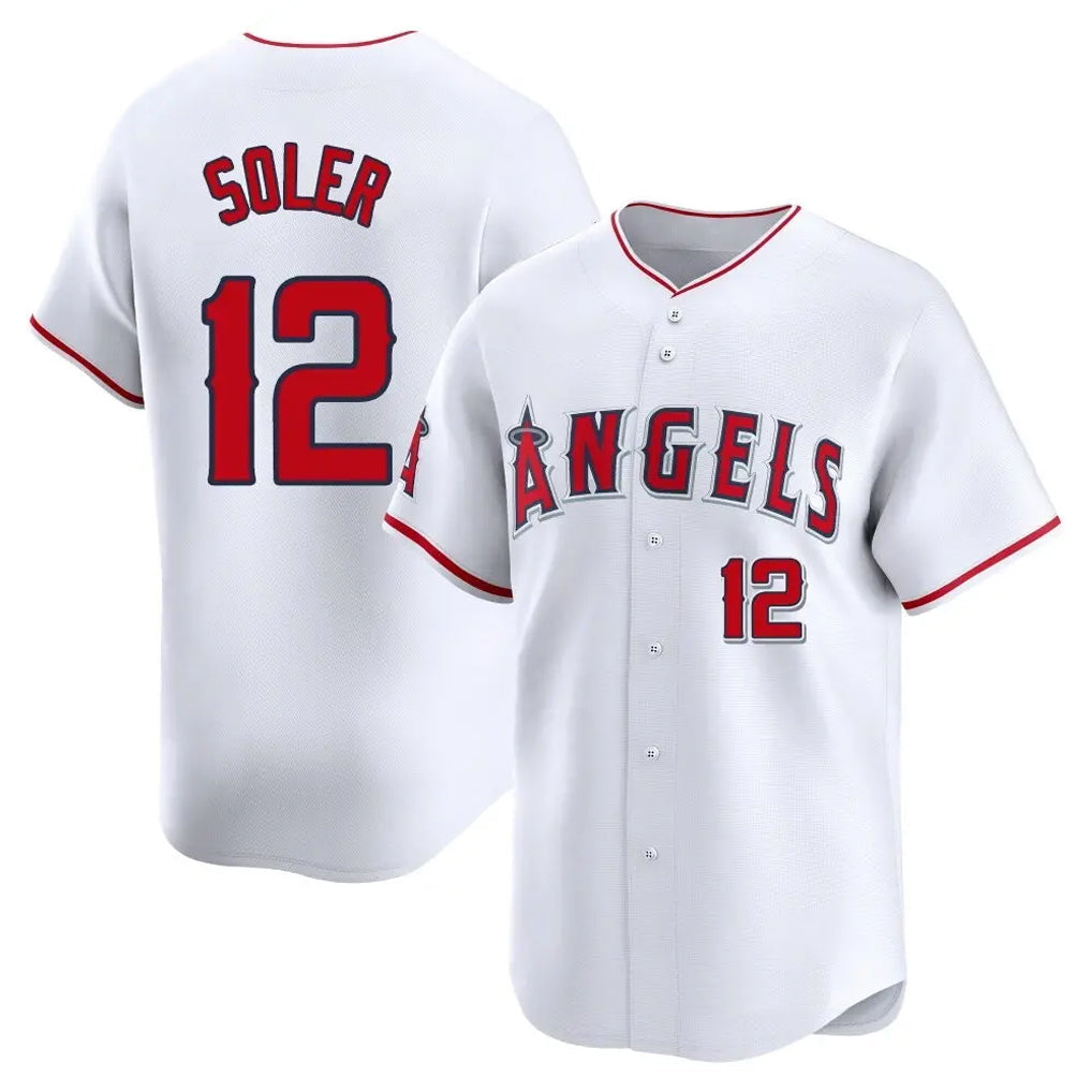 Davalo LA.Angels #12 Jorge Soler Player White Limited Home Stitched Jerseys