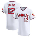 Davalo LA.Angels #12 Jorge Soler Player White T-shirt Home Limited Elite Stitched Jerseys